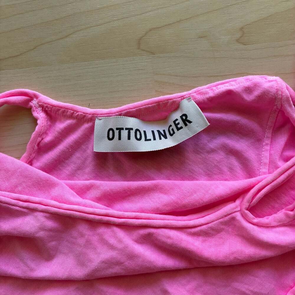 Ottolinger Pink Asymmetric Cotton Wrap Tank Top